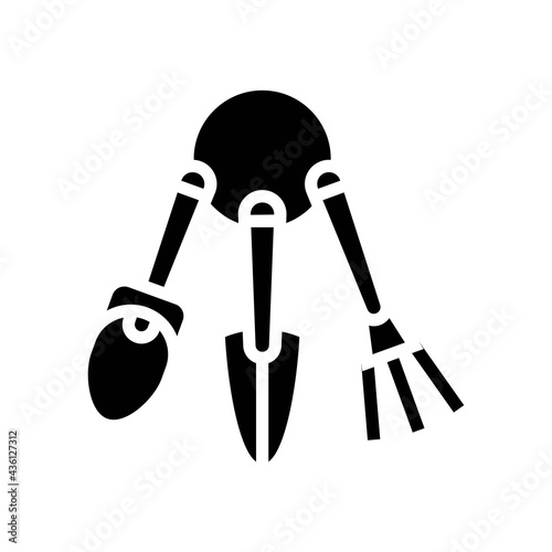 instrument for care houseplant glyph icon vector. instrument for care houseplant sign. isolated contour symbol black illustration