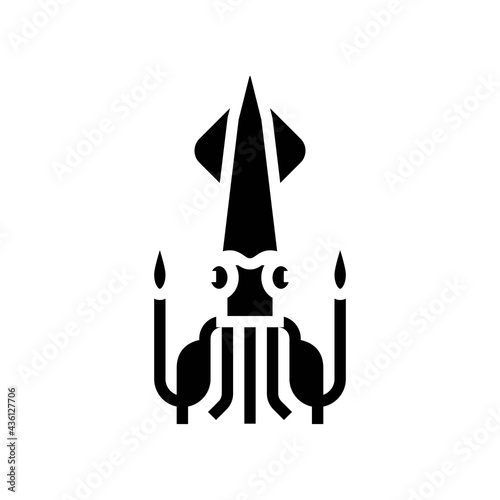 cephalopod squid ocean glyph icon vector. cephalopod squid ocean sign. isolated contour symbol black illustration