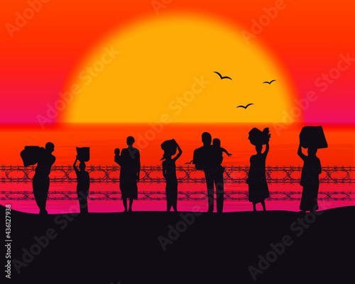 World Refugee Day. Concept of social event. 20 June-vector illustration.