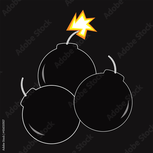 Graphic bomb vector icon for your design