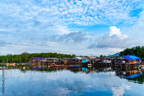 Beautiful landscape at fisherman Sam Chong Tai village , Phang Nga province, Thailand.