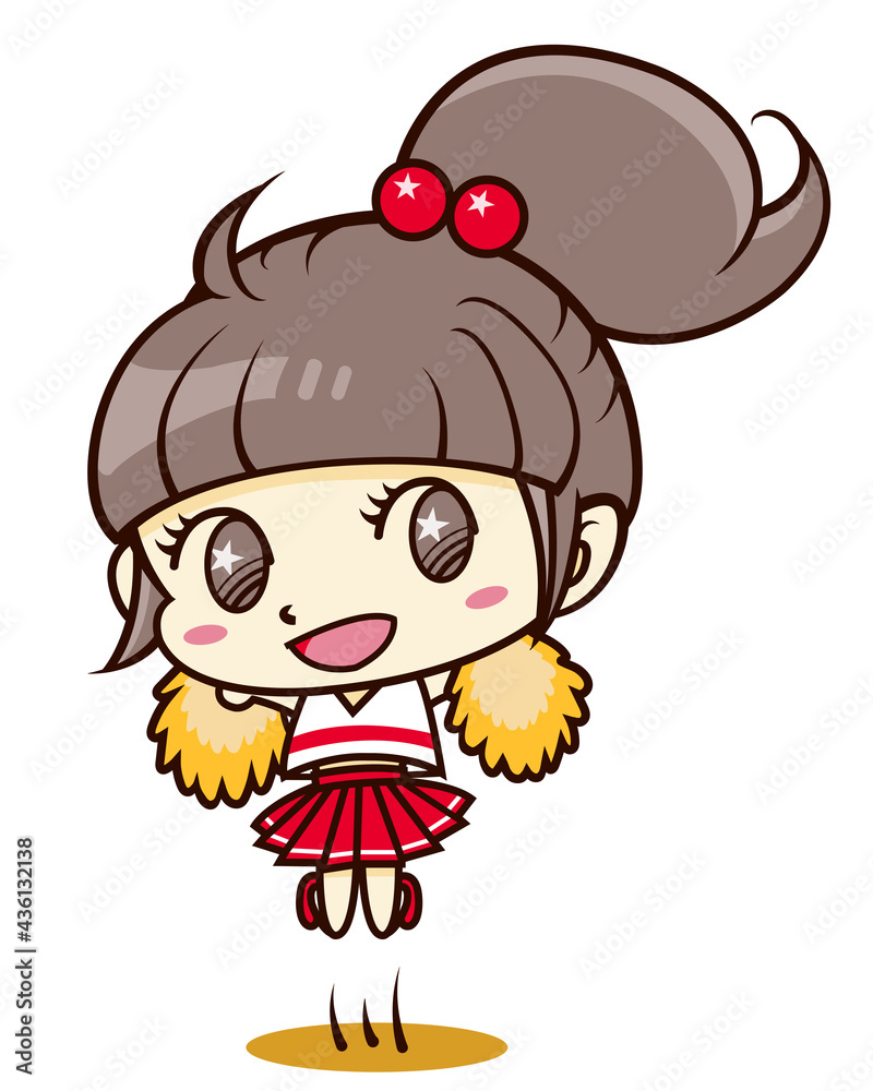Fototapeta premium ジャンプするチアリーダーの女の子