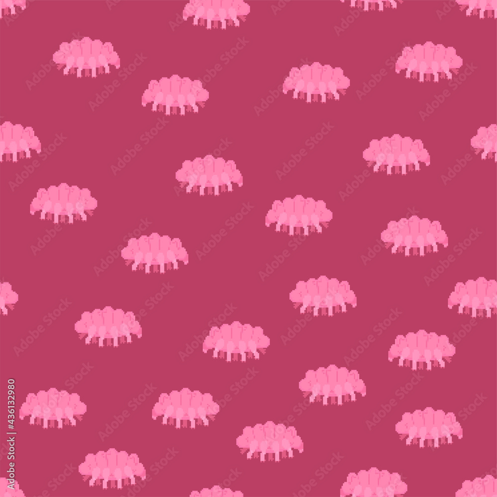 Tardigrada pixel art 8 bit pattern seamless. type of microscopic invertebrate background. vector texture