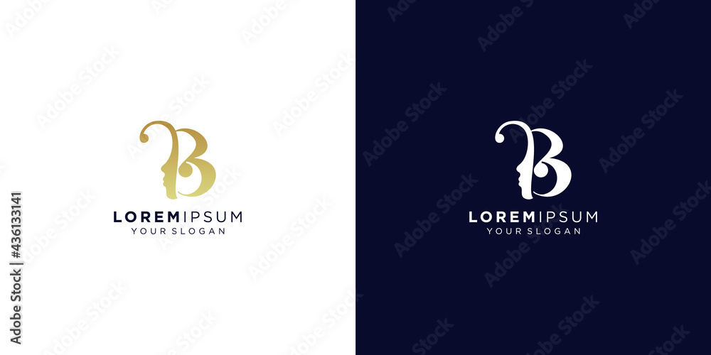 letter b beauty face logo design letter b beauty face logo design