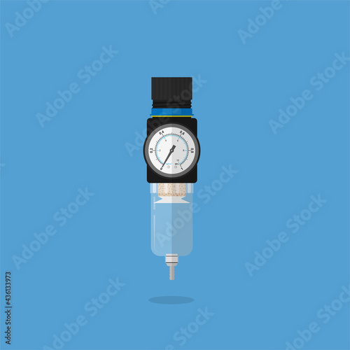 Air filter regulator flat vector design isolated from background. photo