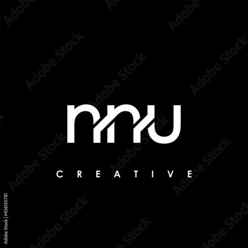 NNU Letter Initial Logo Design Template Vector Illustration