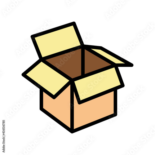 carton box color icon vector. carton box sign. isolated symbol illustration