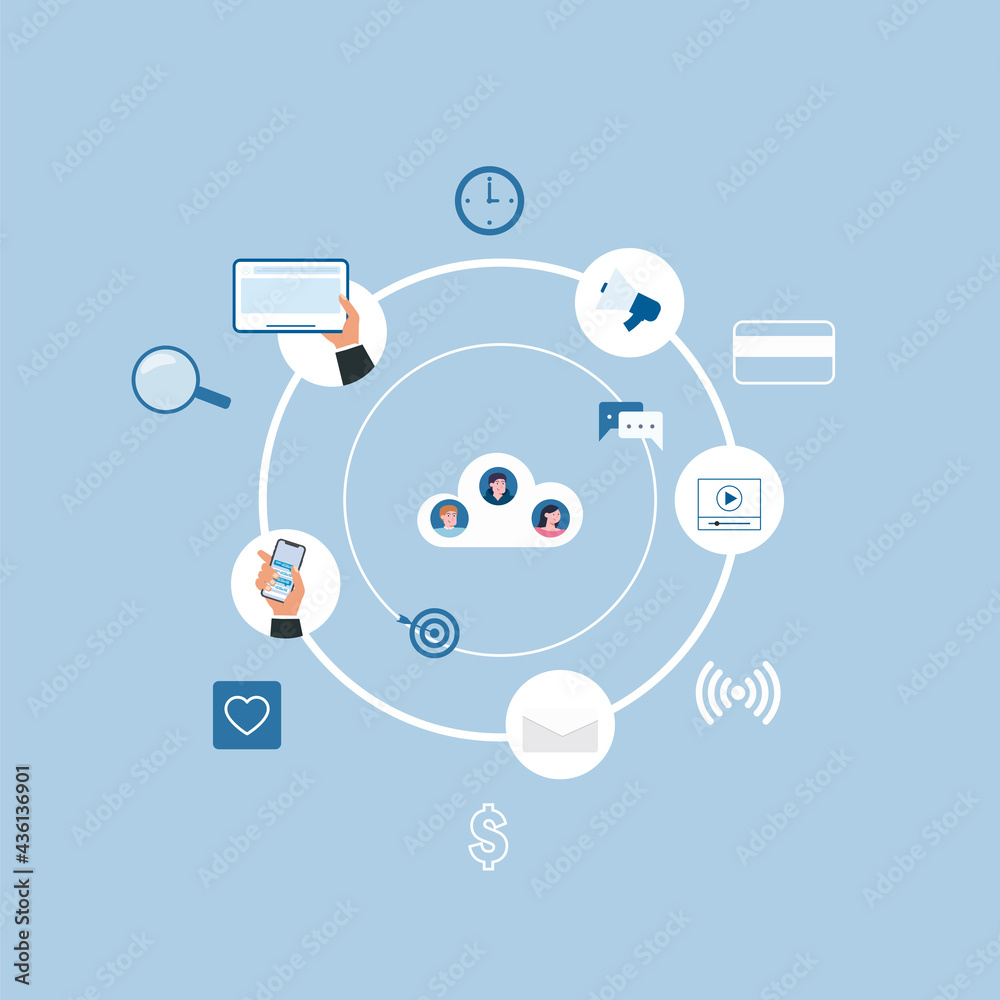 illustration of cloud startup technology world ecosystem illustration of cloud startup technology world ecosystem