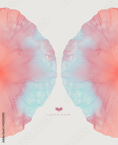 Cover design template. Abstract background with dynamic particles. Circular grid pattern. 3d vector illustration for business, science or technology.