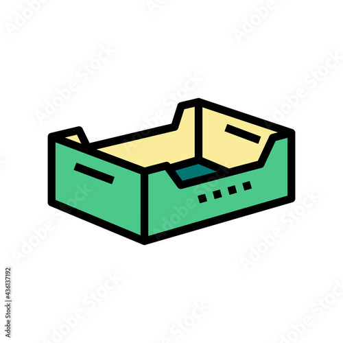 fruits and vegetables box color icon vector. fruits and vegetables box sign. isolated symbol illustration
