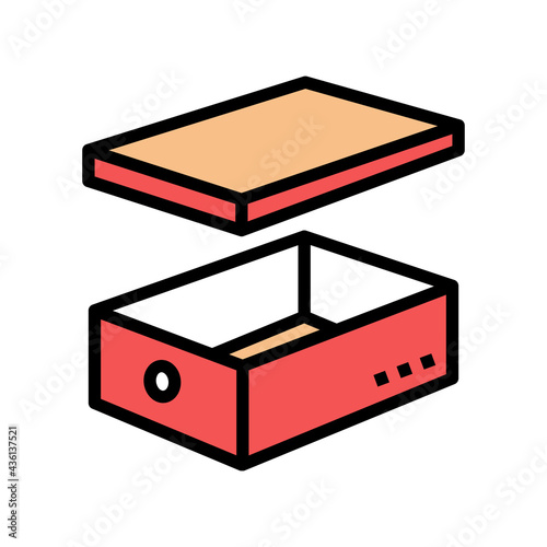 women shoes box color icon vector. women shoes box sign. isolated symbol illustration