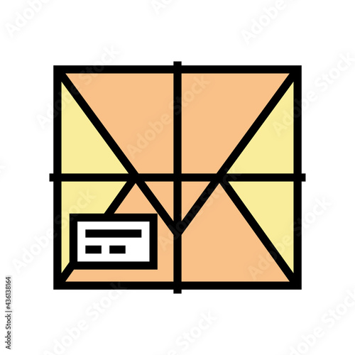 parcel box color icon vector. parcel box sign. isolated symbol illustration