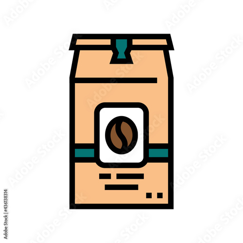 coffee box color icon vector. coffee box sign. isolated symbol illustration