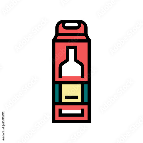 bottle of alcohol box color icon vector. bottle of alcohol box sign. isolated symbol illustration