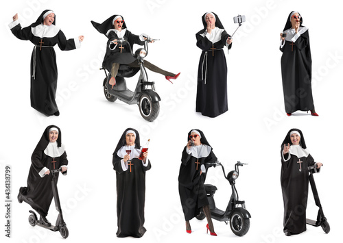 Group of naughty nuns on wh...
