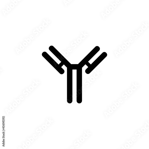 Antibody to the virus black line icon. Covid-19, 19, covid. Trendy flat isolated symbol sign can be used for: illustration, outline, logo, mobile, app, emblem, design, web, dev, ui, ux. Vector EPS 10 