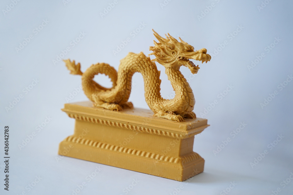 Dragon shaped cnc router. 3D design made of plastic. Miniature animals ...