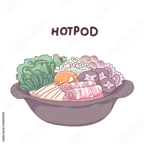 Korean hotpot illustration