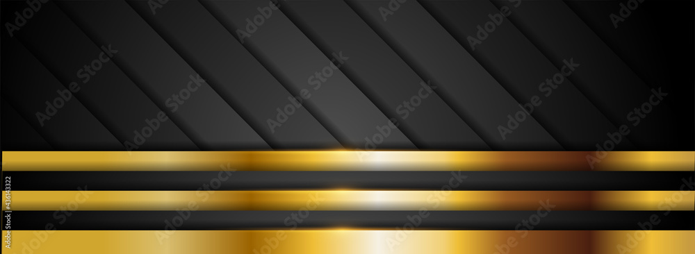 Abstract Dark Background with Overlap Layered Textured and Golden Element Combination.