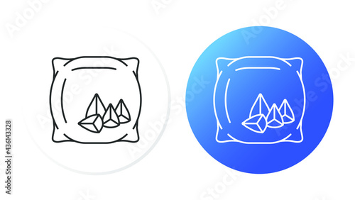 button, two line icons, buckwheat husk