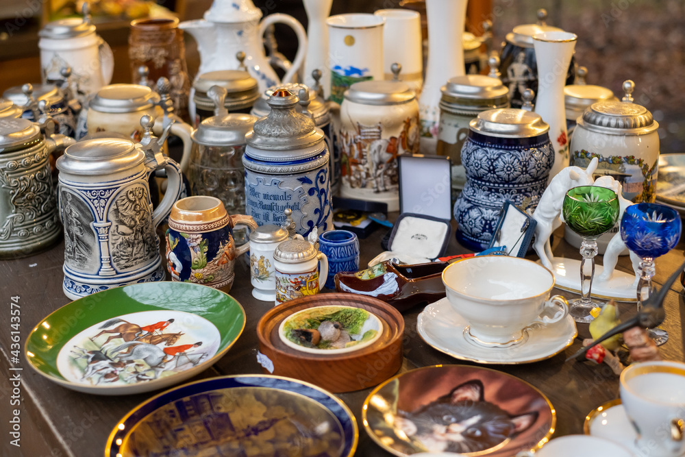 Various ceramic souvenirs at local bazaar