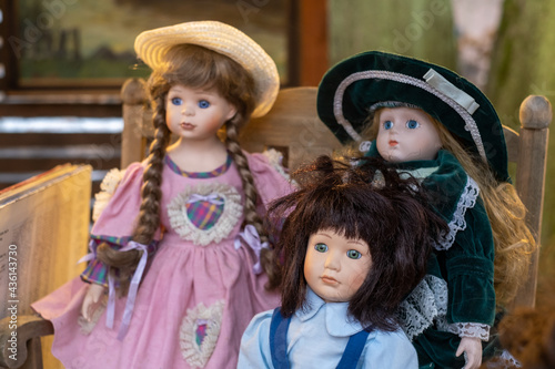 Dolls on stall at souvenir market