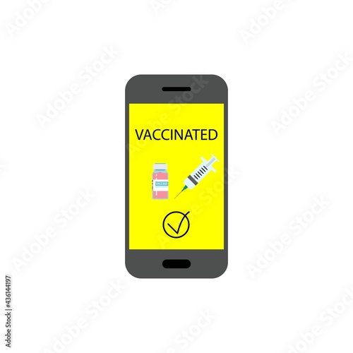 Vaccination certificate, card or passport covid 19 in mobile coronavirus color icon. Immune vaccination card for traveling. Symbol for: illustration, logo, design, web, dev, ui, ux. Vector EPS 10