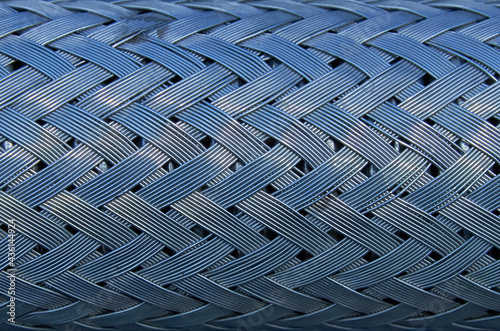 Texture metal wire weave, close-up, horizontal format
