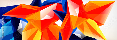 Vector 3d triangles and pyramids abstract background for business or technology presentations, internet posters or web brochure covers