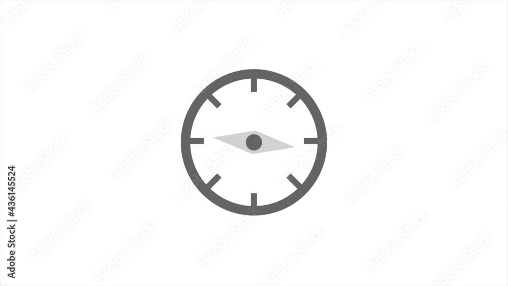 Grey Compass icon isolated on white background. 4K Video motion graphic animation Grey Compass icon isolated on white background. 4K Video motion graphic animation