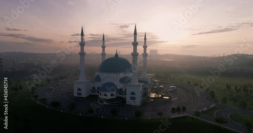 Aerial view of Masjid Sultan Iskandar, Bandar Baru Dato’ Onn Johor Bahru, Malaysia. photo