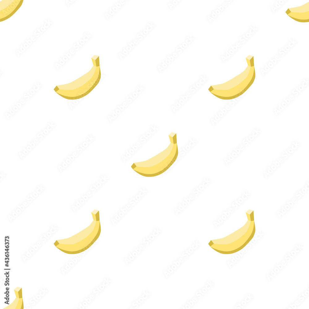 3-d rendering. Creative banana seamless pattern on white background in flat style. Clean graphic design. 3-d rendering. Creative banana seamless pattern on white background in flat style. Clean graphic design.