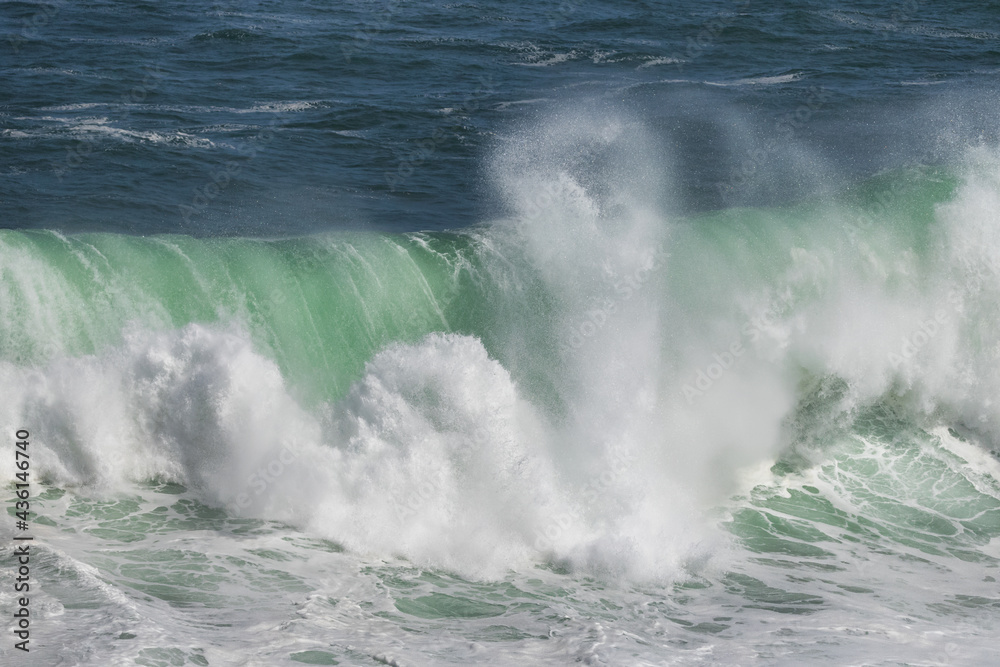 Dramatic wave action at Boat Harbour, Port Stephens, NSW, Australia