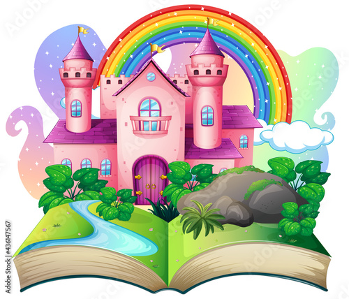 3D pop up book with castle fairy tale theme