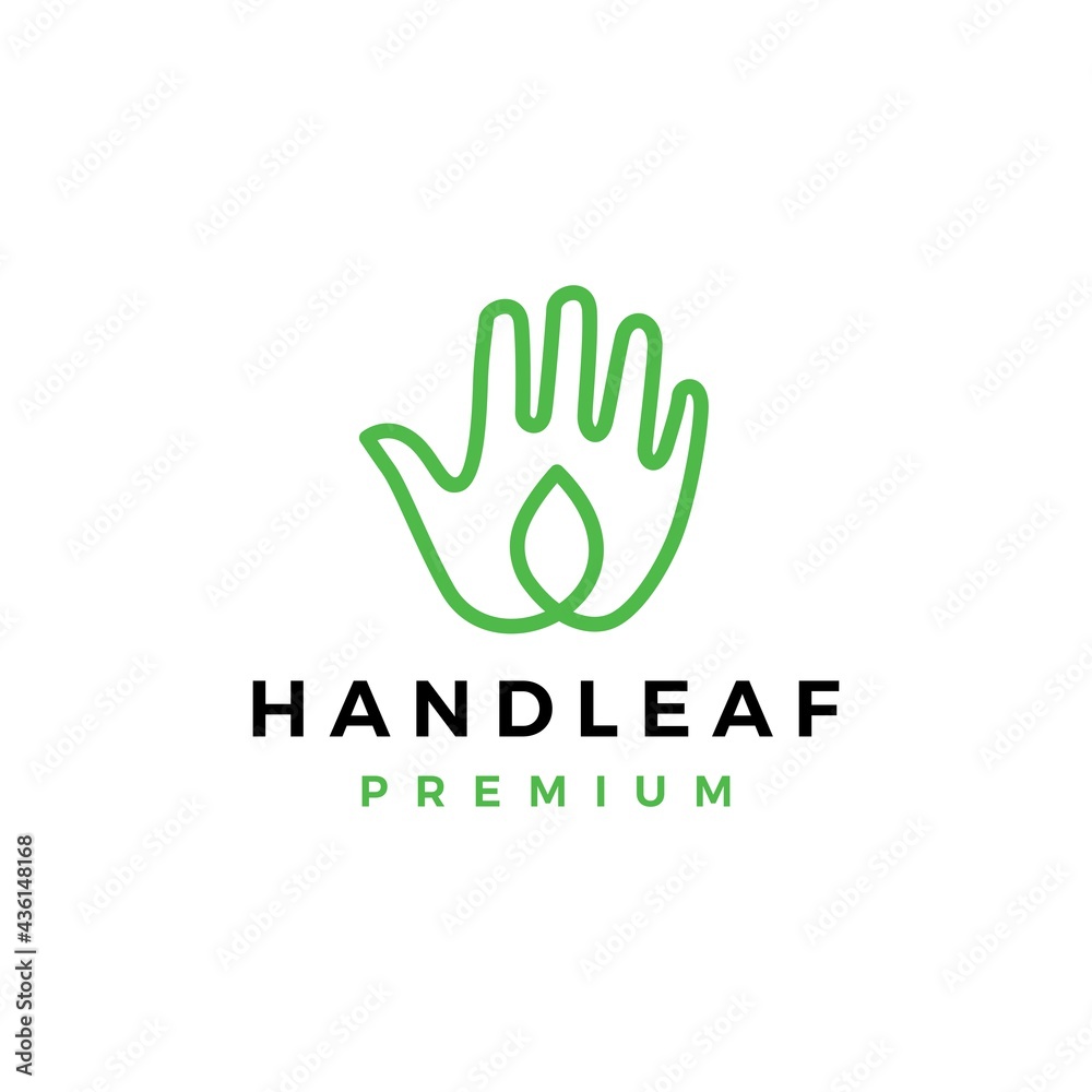 hand leaf care logo vector icon illustration hand leaf care logo vector icon illustration