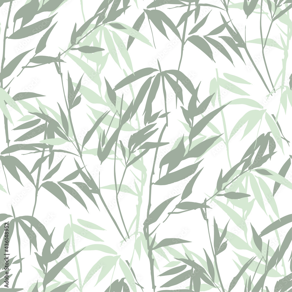 Obraz Hand drawn bamboo sketch seamless pattern