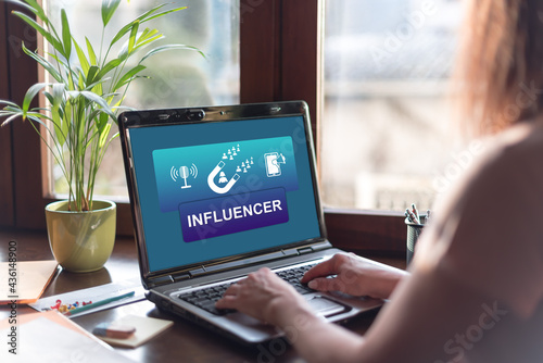 Influencer concept on a laptop screen
