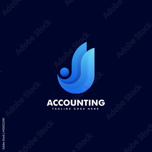 Vector Logo Illustration Accounting Gradient Colorful Style.