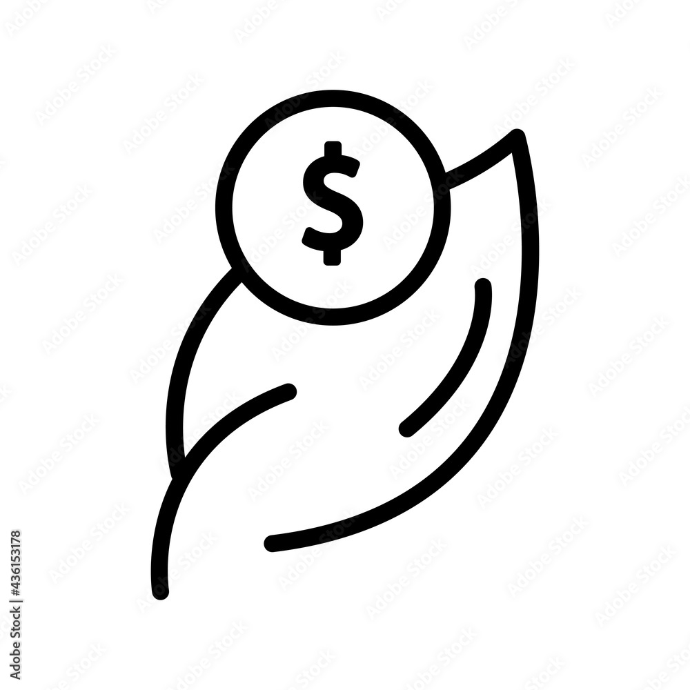 interest line icon. leaf and dollar. Business symbol. simple illustration. Editable stroke. Design template vector interest line icon. leaf and dollar. Business symbol. simple illustration. Editable stroke. Design template vector