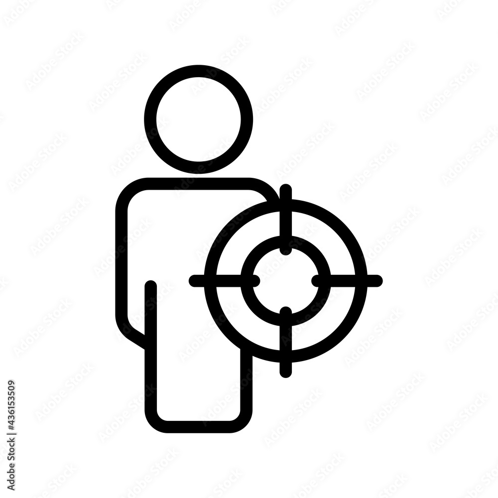 Customer target line icon. people and target. Business symbol. simple illustration. Editable stroke. Design template vector