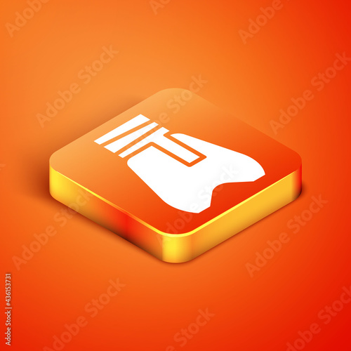 Isometric Cossack pants with a belt icon isolated on orange background. Cossack bloomers. Vector