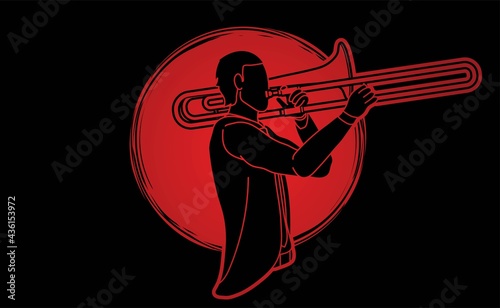 Trombone Musician Orchestra Instrument Graphic Vector
