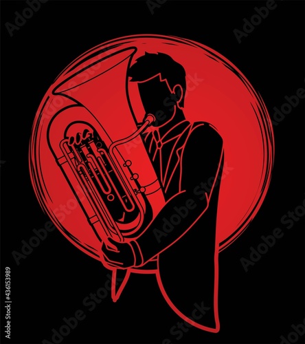 Tuba Musician Orchestra Instrument Graphic Vector