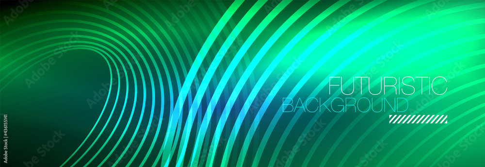 Dark abstract background with glowing neon circles. Trendy layout template for business or technology presentation, internet poster or web brochure cover, wallpaper Dark abstract background with glowing neon circles. Trendy layout template for business or technology presentation, internet poster or web brochure cover, wallpaper