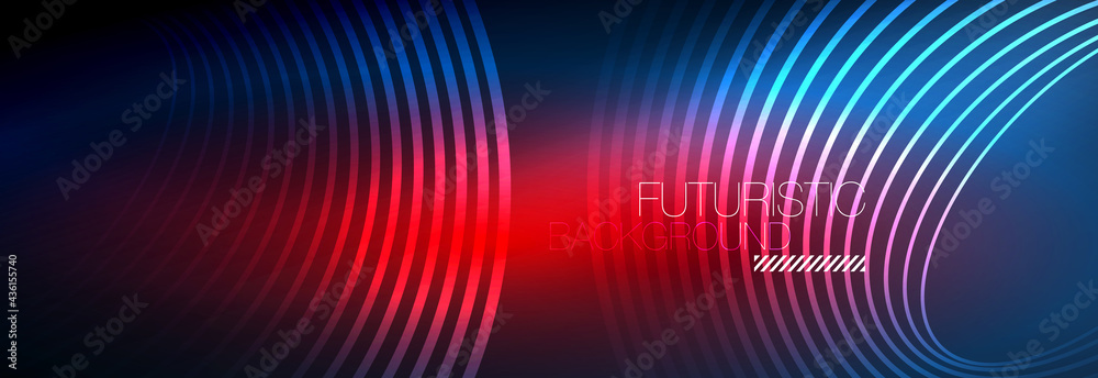 Dark abstract background with glowing neon circles. Trendy layout template for business or technology presentation, internet poster or web brochure cover, wallpaper Dark abstract background with glowing neon circles. Trendy layout template for business or technology presentation, internet poster or web brochure cover, wallpaper
