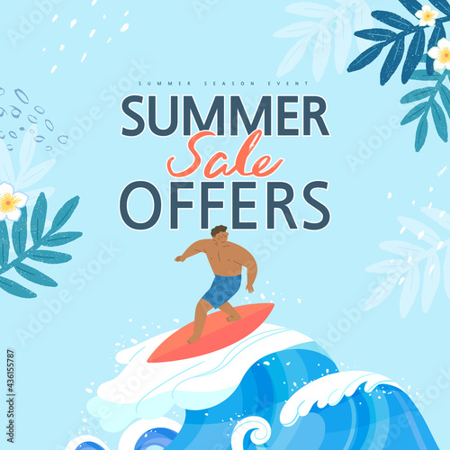 summer shopping event illustration. Banner
