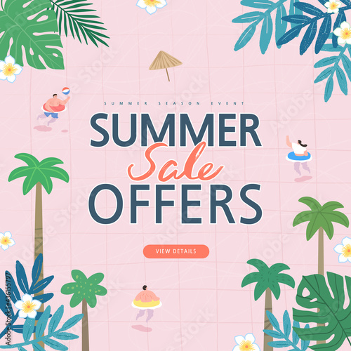 summer shopping event illustration. Banner
