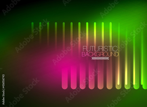 Bright neon color techno abstract background  shiny glowing neon lines in the dark background