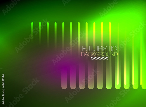 Bright neon color techno abstract background  shiny glowing neon lines in the dark background