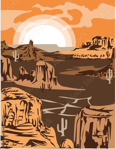 2d vector western background _ wild west vector